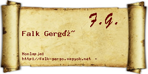 Falk Gergő névjegykártya